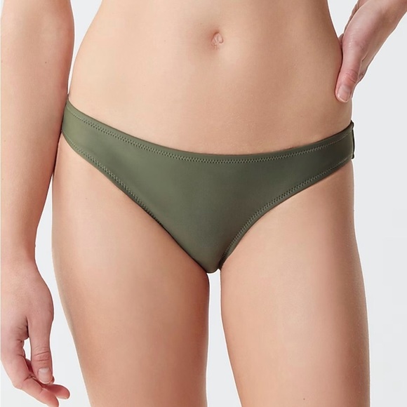 J Crew Heritage 1989 high-leg bikini bottom dark olive green - Picture 1 of 7